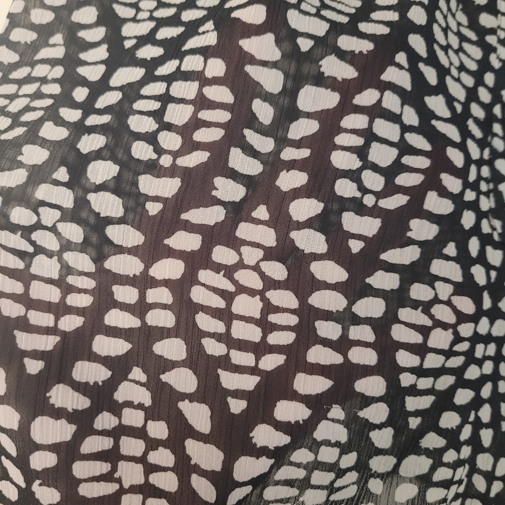Lucky Brand Sheer Black and White Long Sleeve Lightweight Top Size M - Picture 4 of 5